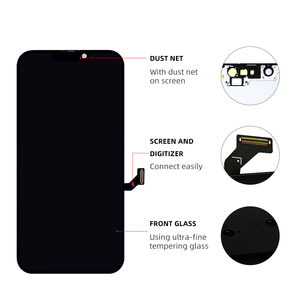 for iPhone 14 Plus Screen Replacement 6.7 inch, 3D Touch LCD Display Digitizer Assembly (Model A2886, A2632, A2885, A2888, A2887)